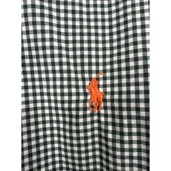 Vintage Ralph Lauren Shirt Mens XL Green Check Plaid Button Down Pony Cotton - Picture 4 of 9